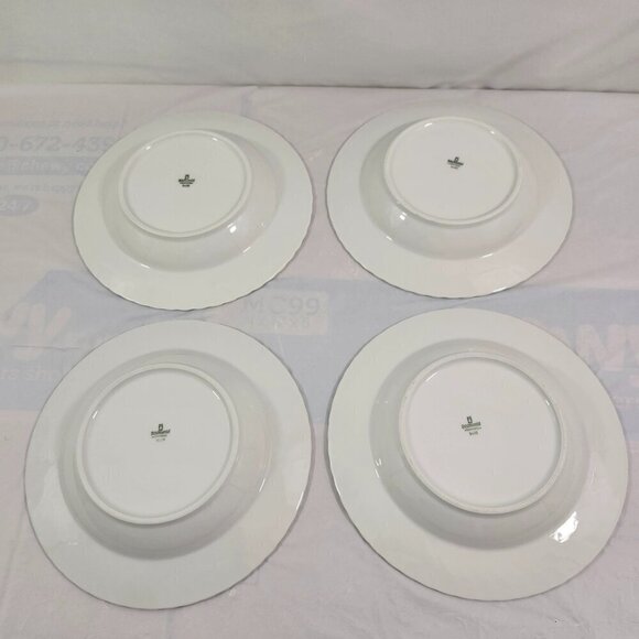 Schonwald Germany White Swirl Rimmed 9” Porcelain Salad Soup Bowls – Set of 4 - Picture 11 of 16